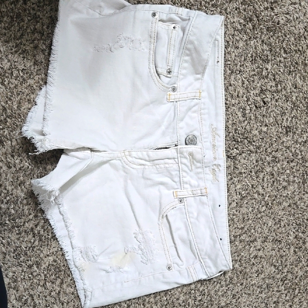 American Eagle Outfitters White Denim Shorts 8